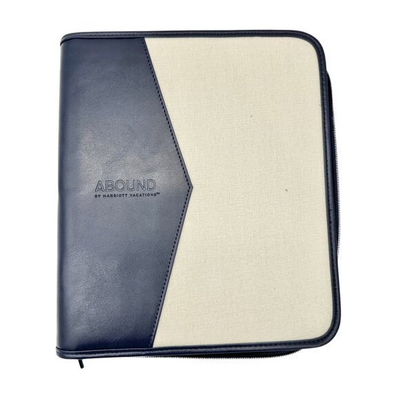 Abound By Marriott Vacations Navy Cream Travel Organizer Binder Zipper Closure - Picture 1 of 8